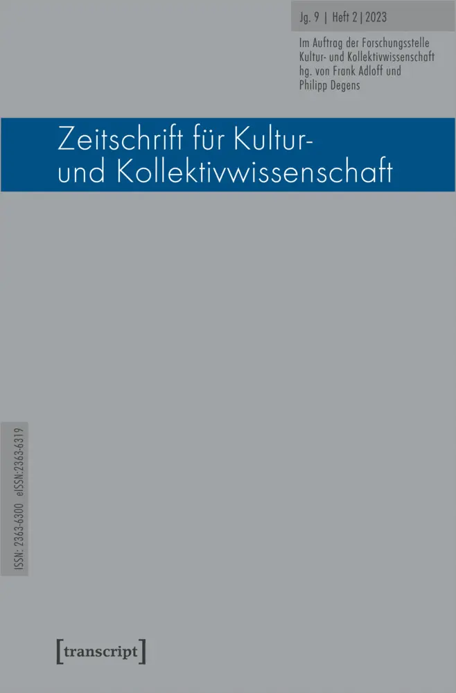Cover: 9783837663662 | Zeitschrift für Kultur- und Kollektivwissenschaft | Jg. 9, Heft 2/2023