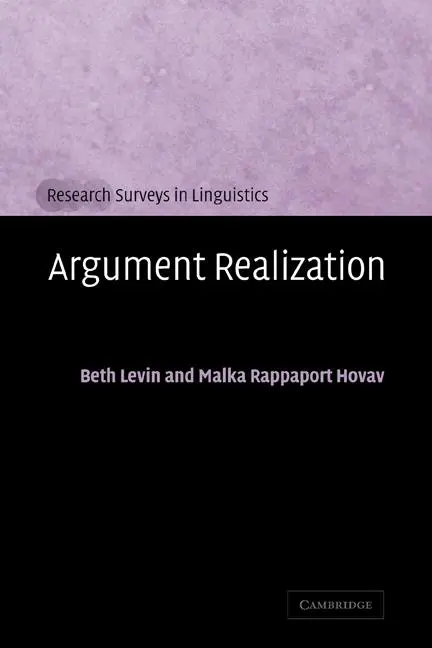 Cover: 9780521663762 | Argument Realization | Beth Levin (u. a.) | Taschenbuch | Englisch