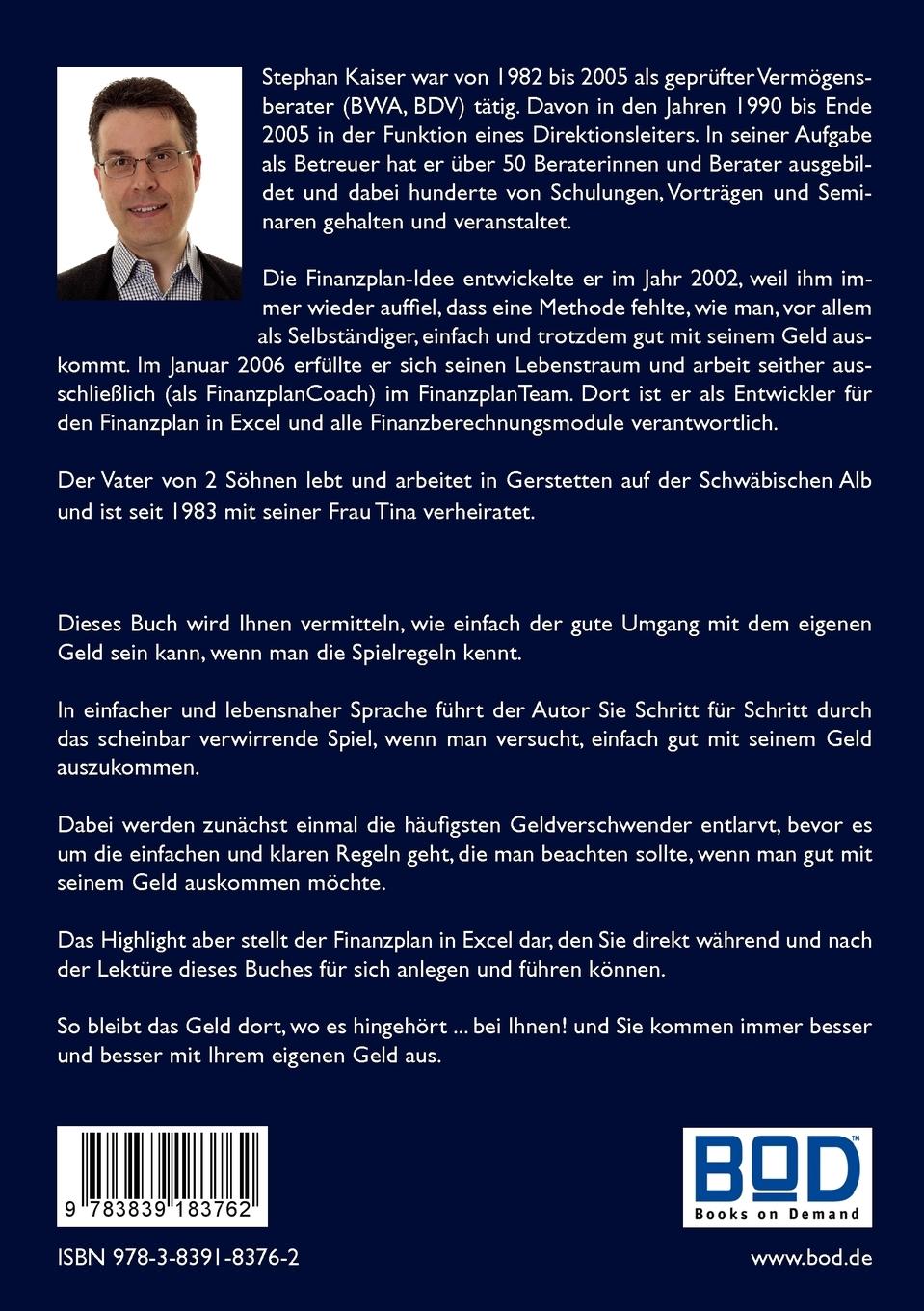 Rückseite: 9783839183762 | Der Finanzplan | Einfach gut mit seinem Geld auskommen | Kaiser | Buch