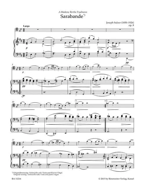 Bild: 9790006543762 | Jewish Prayer | Werke arrangiert für Viola (Violoncello) und Orgel