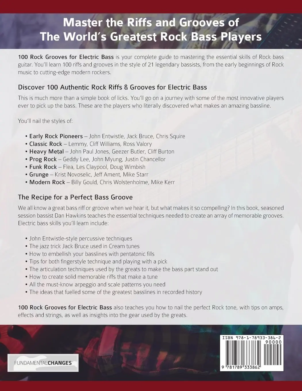 Rückseite: 9781789333862 | 100 Rock Grooves for Electric Bass | Dan Hawins (u. a.) | Taschenbuch