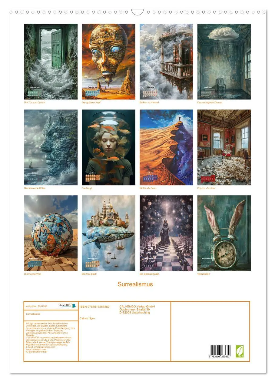 Bild: 9783516263862 | Surrealismus (Wandkalender 2026 DIN A2 hoch), CALVENDO Monatskalender