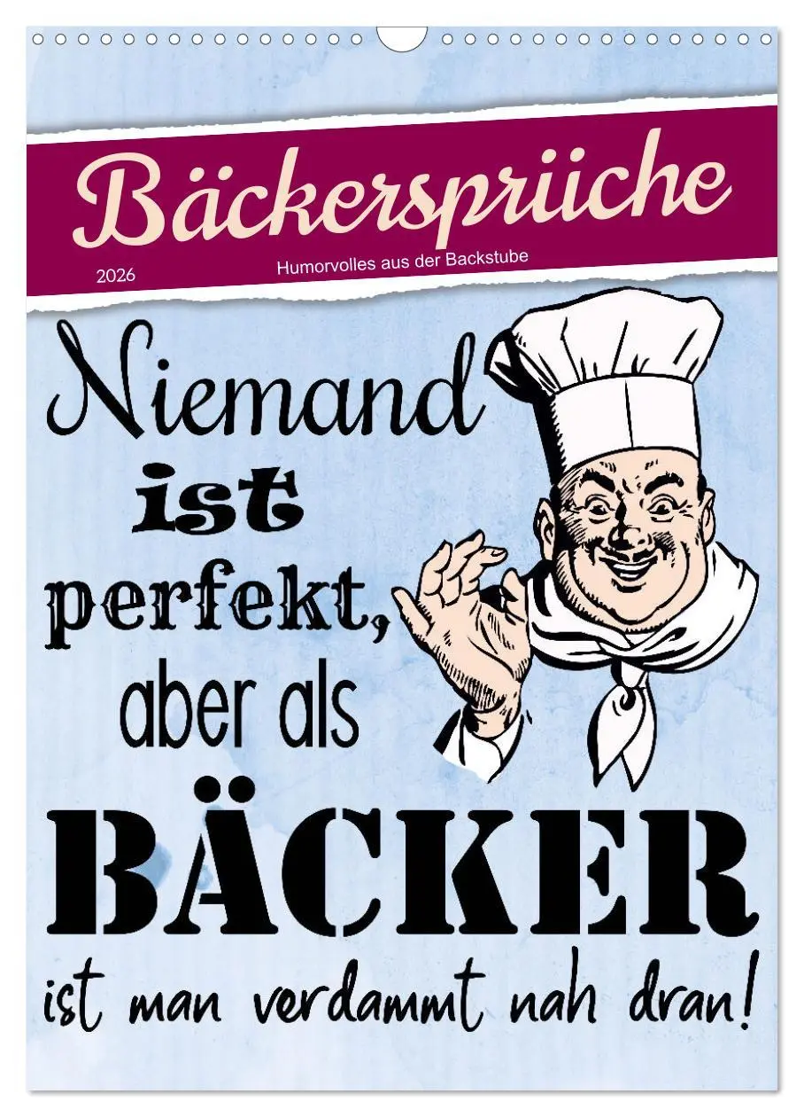 Cover: 9783516333862 | Bäckersprüche (Wandkalender 2026 DIN A3 hoch), CALVENDO Monatskalender
