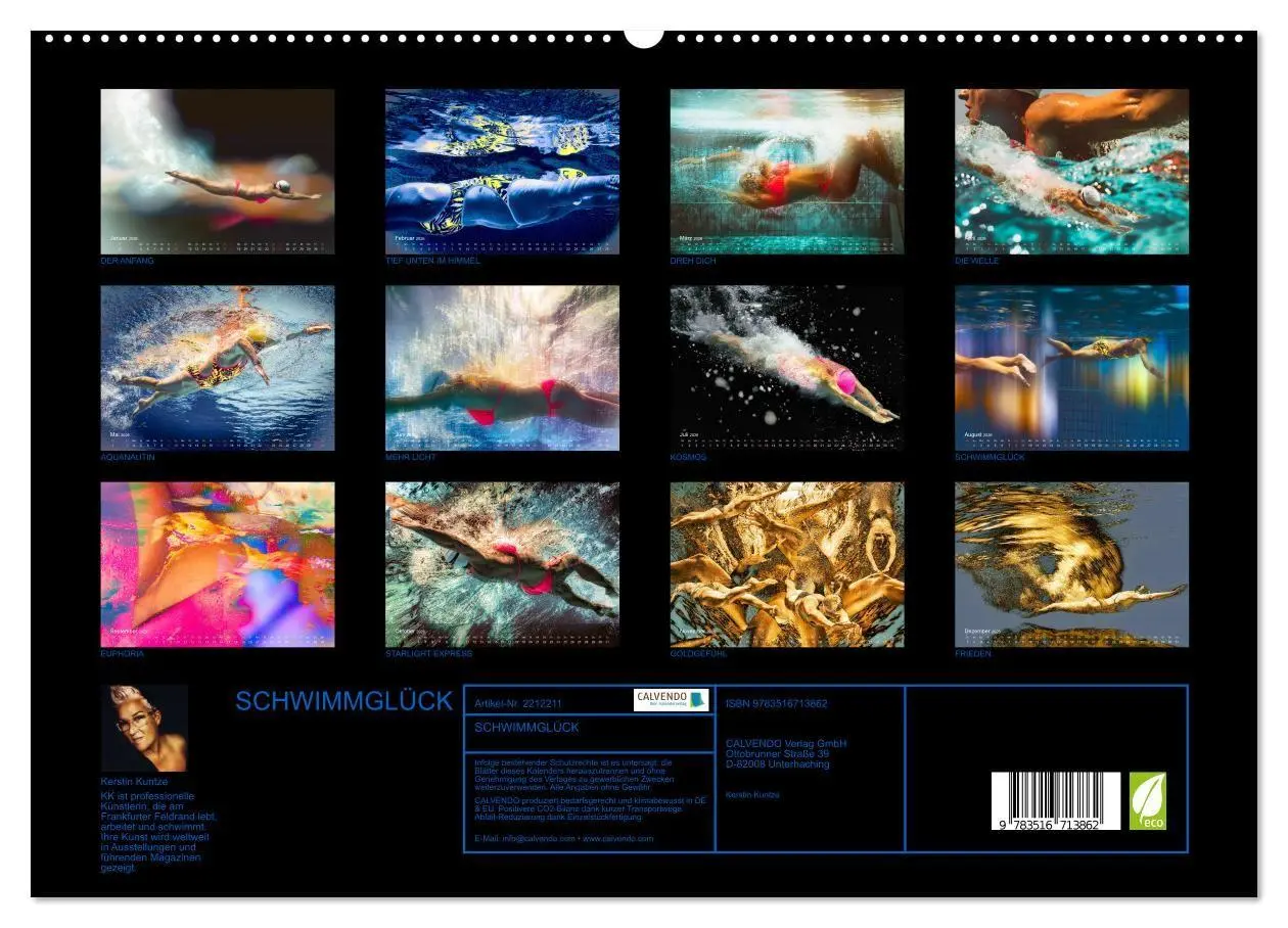 Bild: 9783516713862 | SCHWIMMGLÜCK (hochwertiger Premium Wandkalender 2026 DIN A2 quer),...