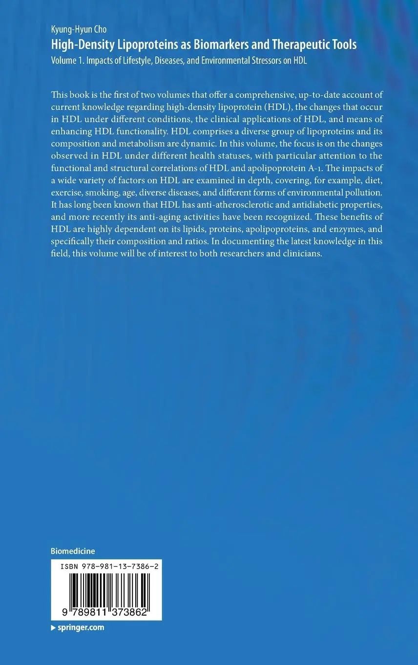 Rückseite: 9789811373862 | High-Density Lipoproteins as Biomarkers and Therapeutic Tools | Cho