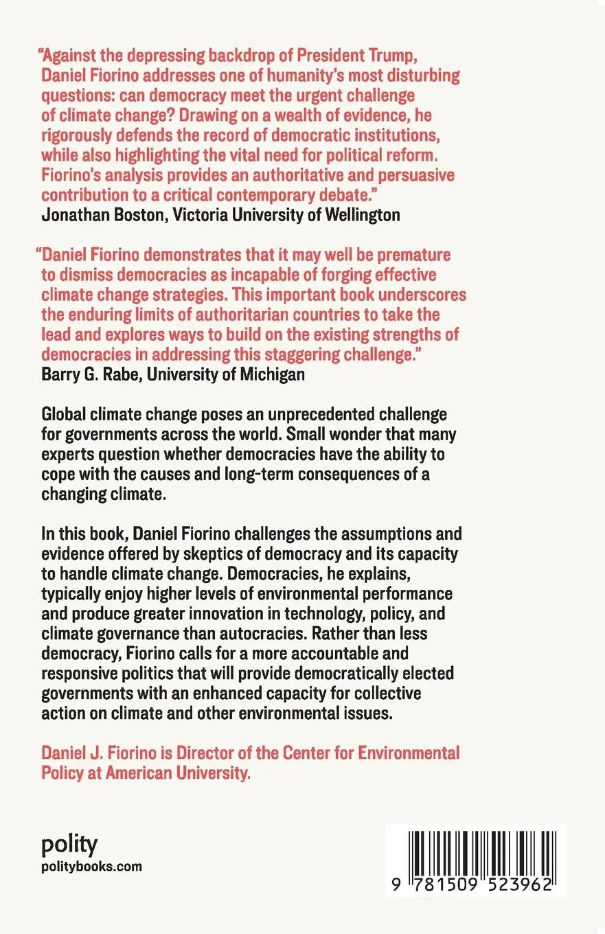 Rückseite: 9781509523962 | Can Democracy Handle Climate Change? | Daniel J Fiorino | Taschenbuch