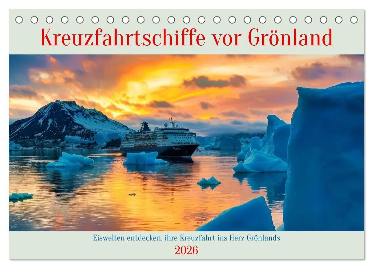 Cover: 9783516703962 | Kreuzfahrtschiffe vor Grönland (Tischkalender 2026 DIN A5 quer),...