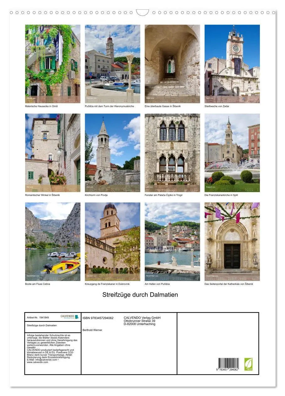 Bild: 9783457294062 | Streifzüge durch Dalmatien (Wandkalender 2026 DIN A2 hoch),...
