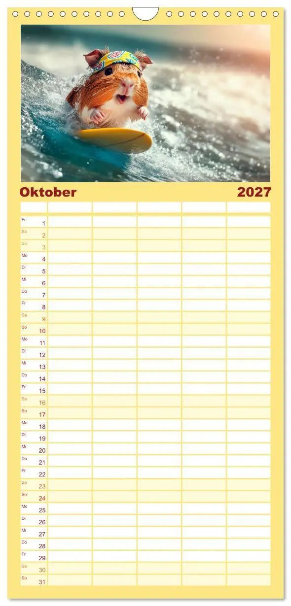 Bild: 9783594294062 | Familienplaner 2027 - Meerschweinchen - Hauptsache Urlaub mit 5...