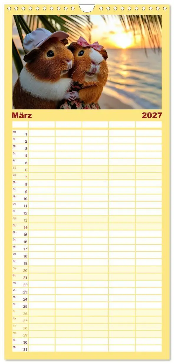 Bild: 9783594294062 | Familienplaner 2027 - Meerschweinchen - Hauptsache Urlaub mit 5...