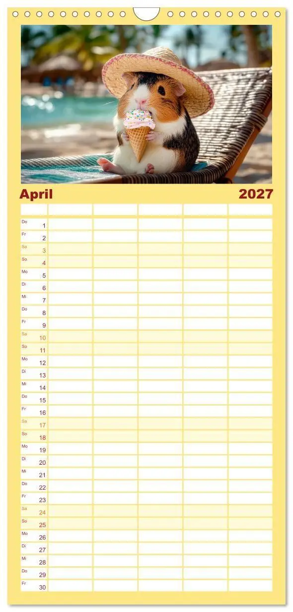 Bild: 9783594294062 | Familienplaner 2027 - Meerschweinchen - Hauptsache Urlaub mit 5...