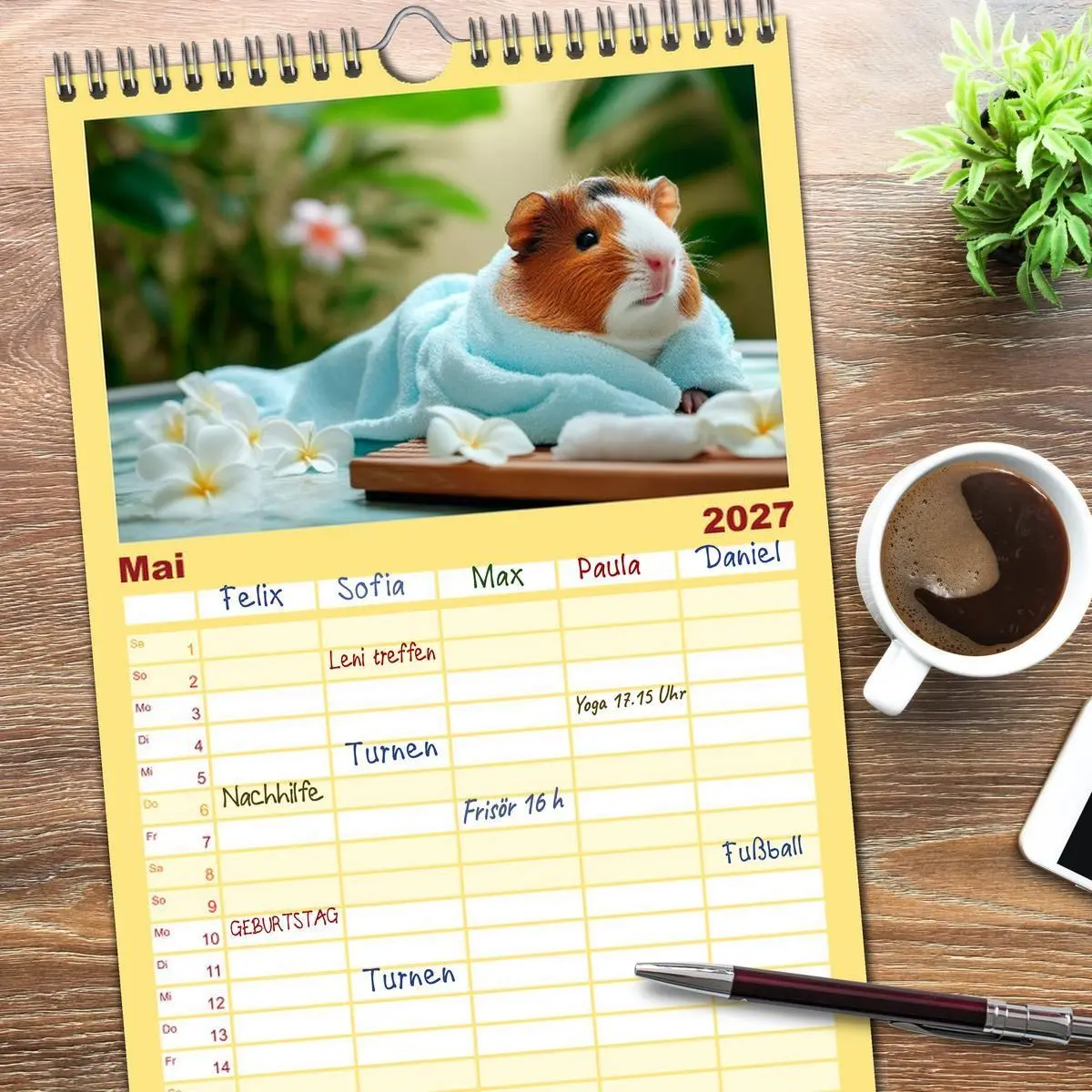 Bild: 9783594294062 | Familienplaner 2027 - Meerschweinchen - Hauptsache Urlaub mit 5...