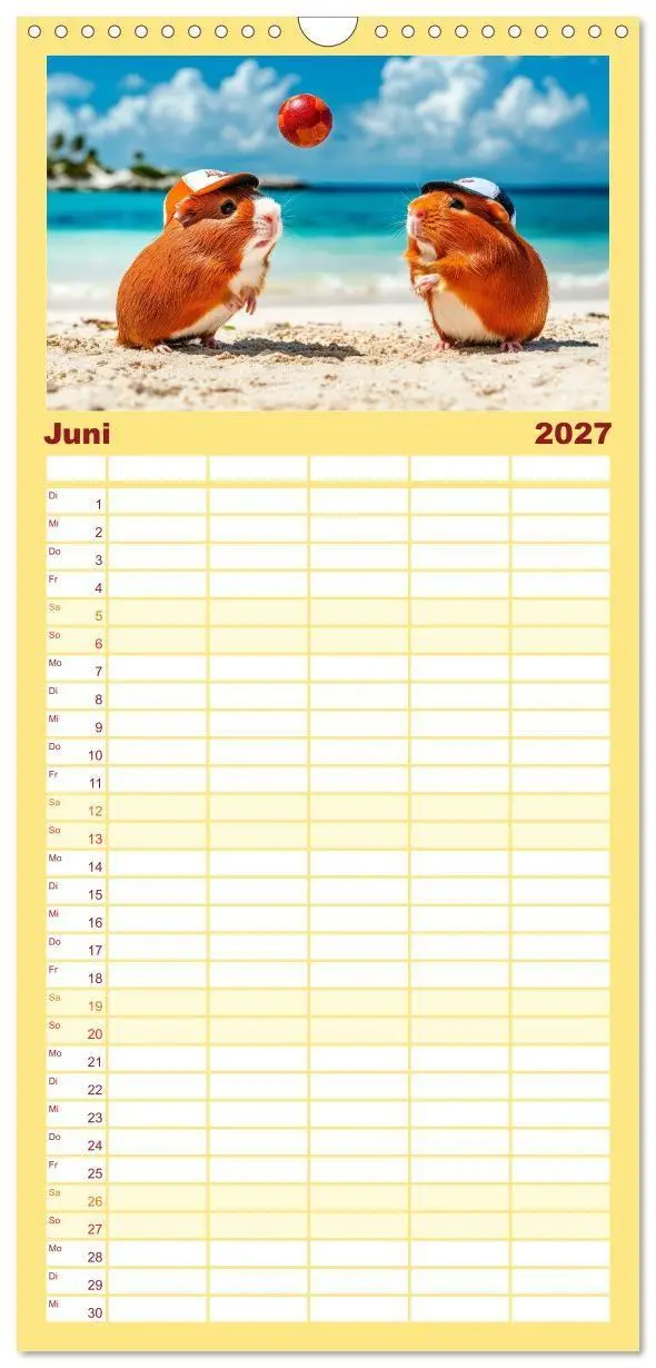 Bild: 9783594294062 | Familienplaner 2027 - Meerschweinchen - Hauptsache Urlaub mit 5...