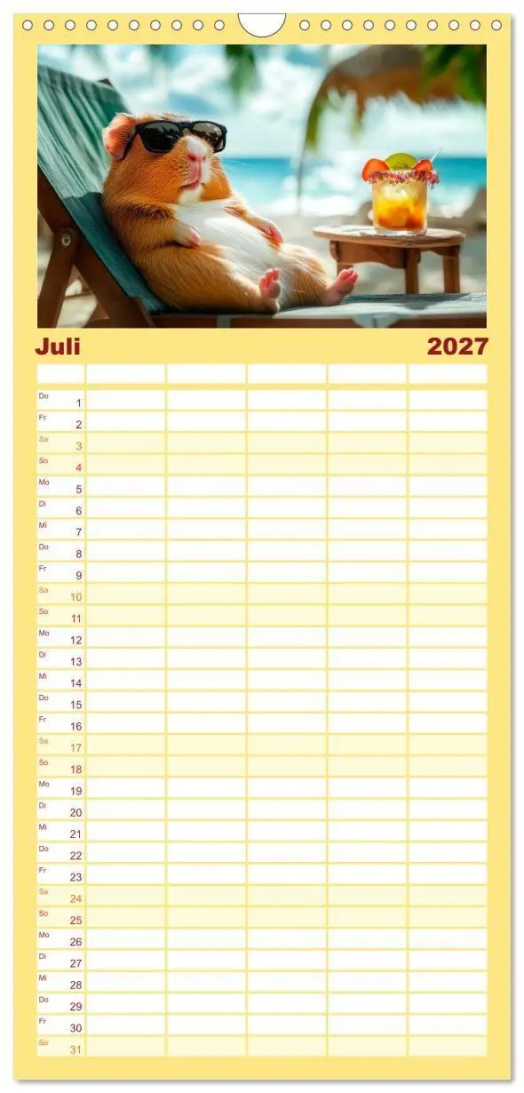 Bild: 9783594294062 | Familienplaner 2027 - Meerschweinchen - Hauptsache Urlaub mit 5...