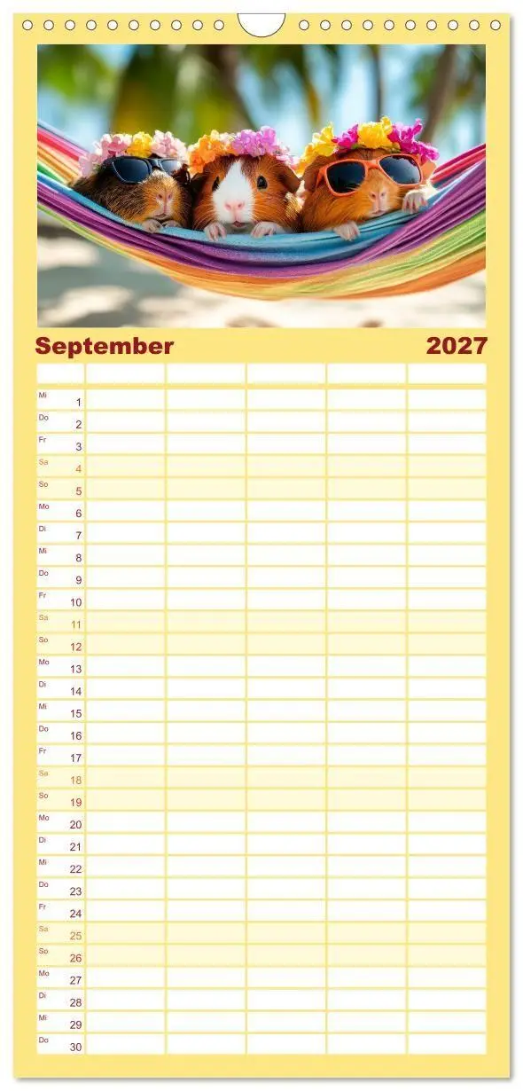 Bild: 9783594294062 | Familienplaner 2027 - Meerschweinchen - Hauptsache Urlaub mit 5...
