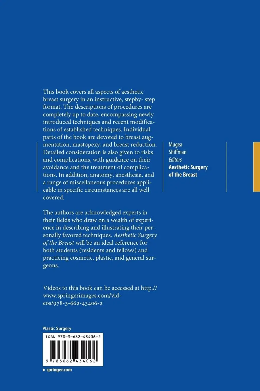 Rückseite: 9783662434062 | Aesthetic Surgery of the Breast | Melvin A. Shiffman (u. a.) | Buch