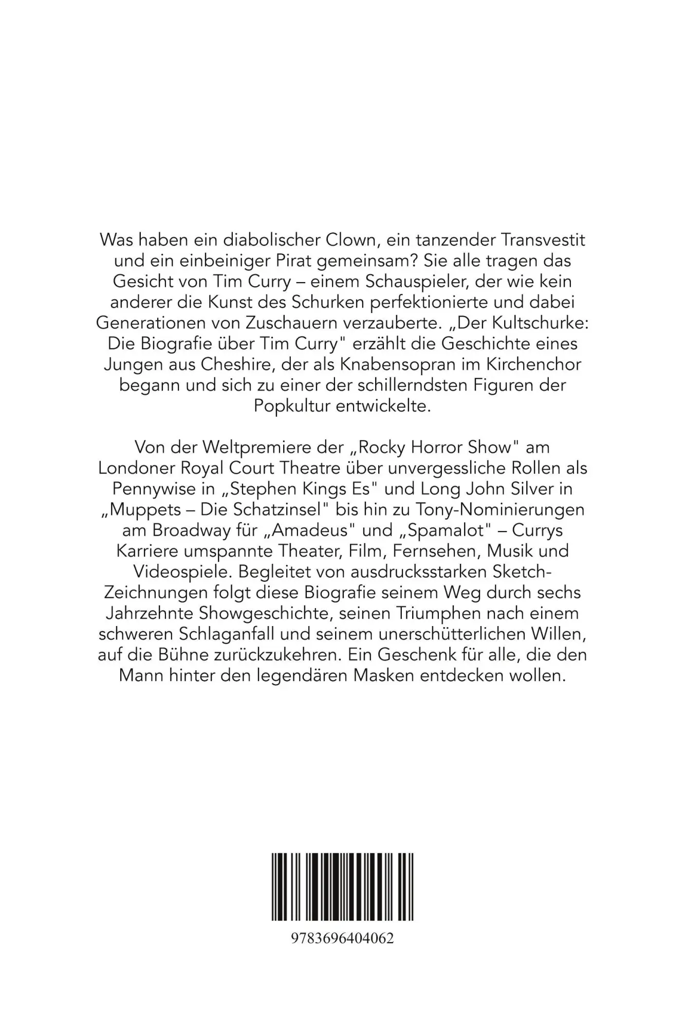Rückseite: 9783696404062 | Die Biografie über Tim Curry | Der Kultschurke | Henry Werner | Buch