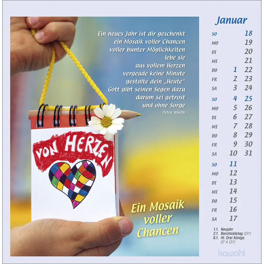 Bild: 9783754814062 | Mit Hand und Fuß 2026 | Postkartenkalender mit Bildern, die berühren
