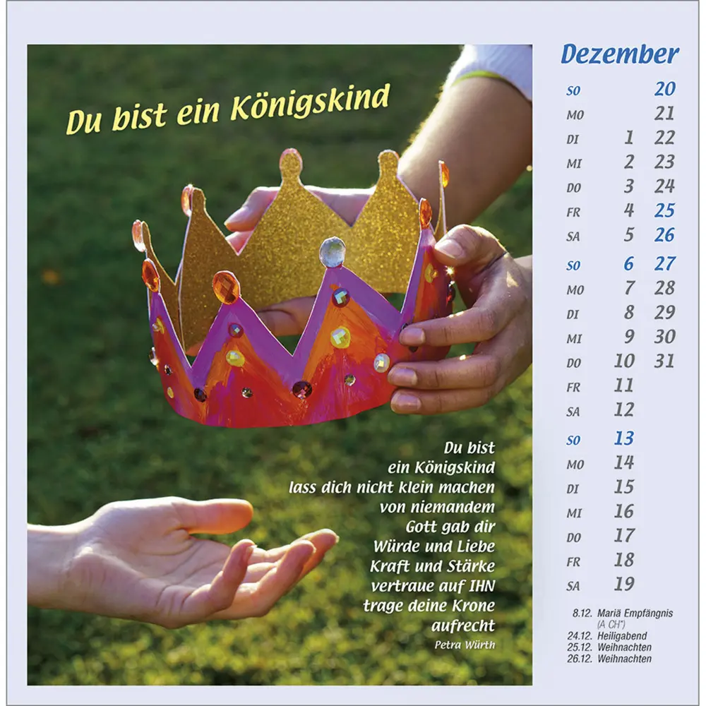 Bild: 9783754814062 | Mit Hand und Fuß 2026 | Postkartenkalender mit Bildern, die berühren
