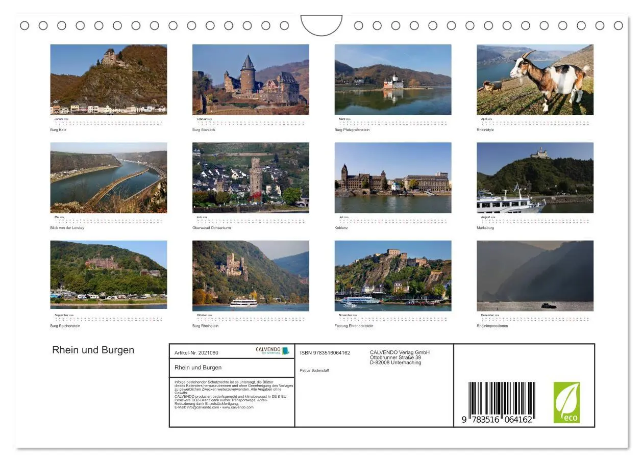 Bild: 9783516064162 | Rhein und Burgen (Wandkalender 2026 DIN A4 quer), CALVENDO...