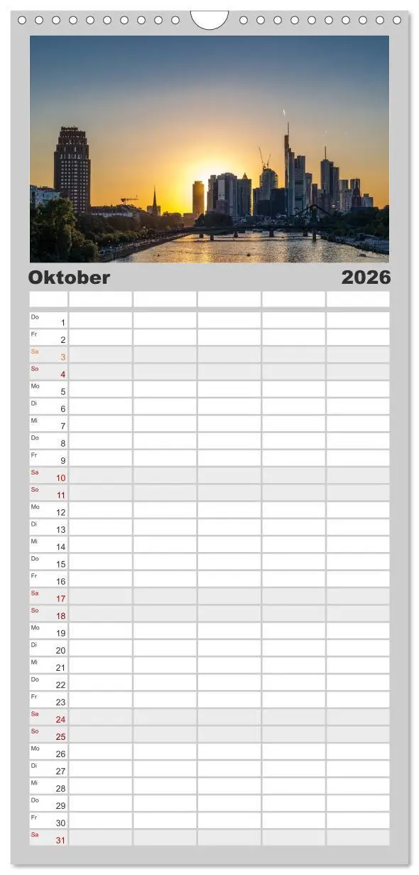 Bild: 9783516514162 | Familienplaner 2026 - Frankfurt am Main mit 5 Spalten...