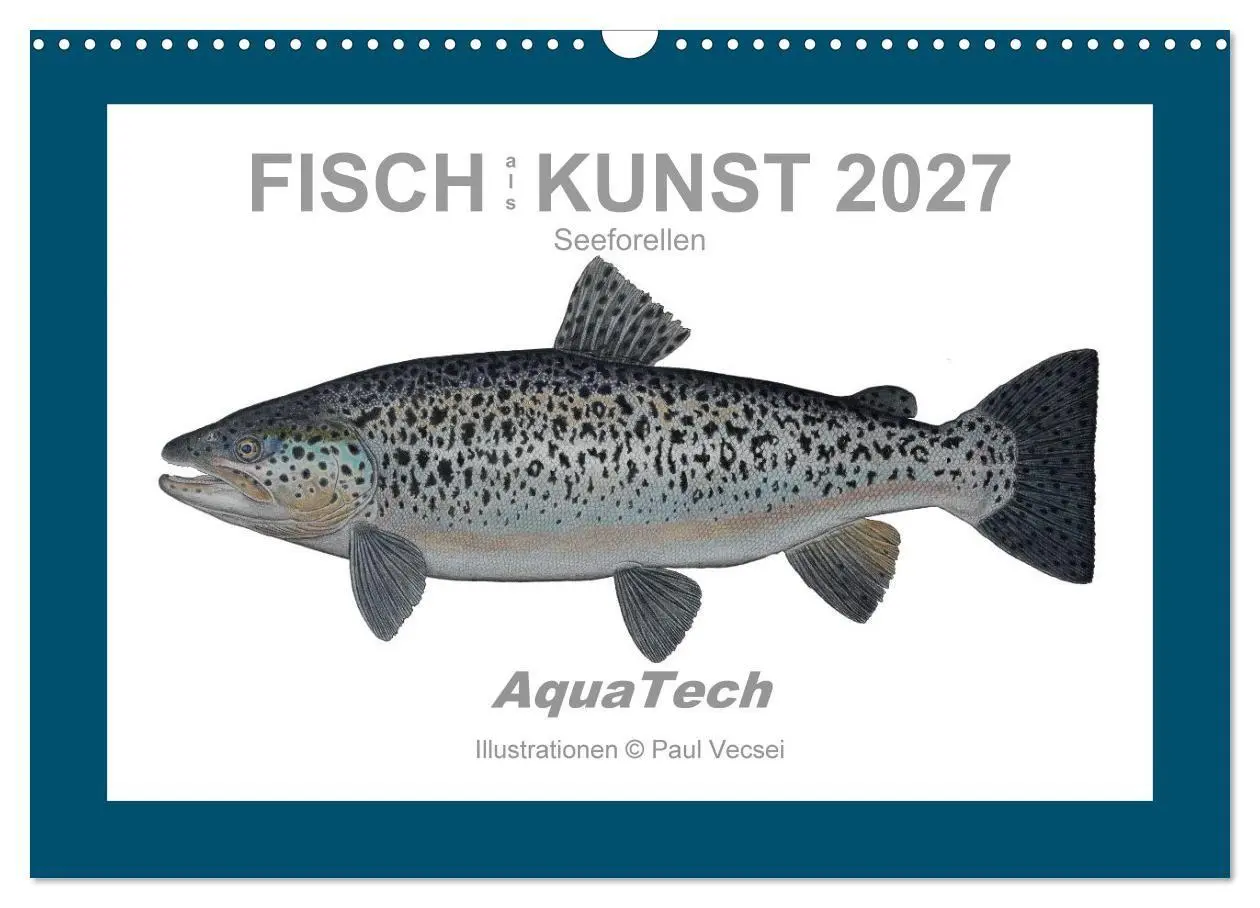 Cover: 9783516754162 | Fisch als Kunst 2027: Seeforellen (Wandkalender 2027 DIN A3 quer),...