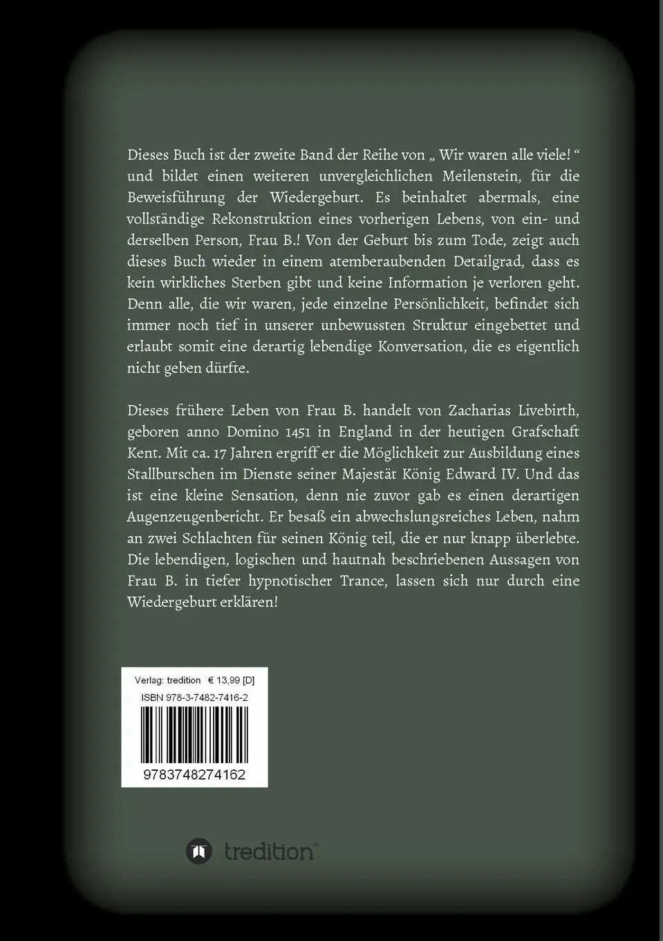 Rückseite: 9783748274162 | Wir waren alle viele! Band 2 | Zacharias Livebirth Anno 1451 - 1478