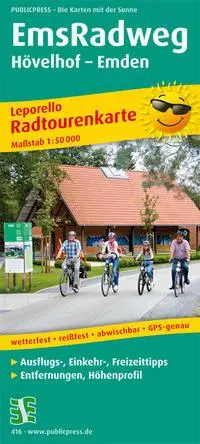 Cover: 9783899204162 | EmsRadweg 1 : 50 000 | (Land-)Karte | Leporello Radwanderkarten | 2024