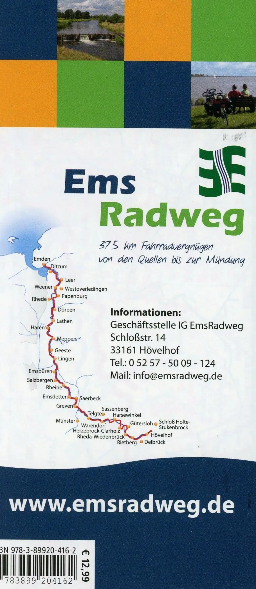 Bild: 9783899204162 | EmsRadweg 1 : 50 000 | (Land-)Karte | Leporello Radwanderkarten | 2024