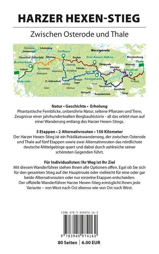 Bild: 9783945974162 | Harzer Hexen-Stieg | Offizieller Wanderführer in beide Richtungen