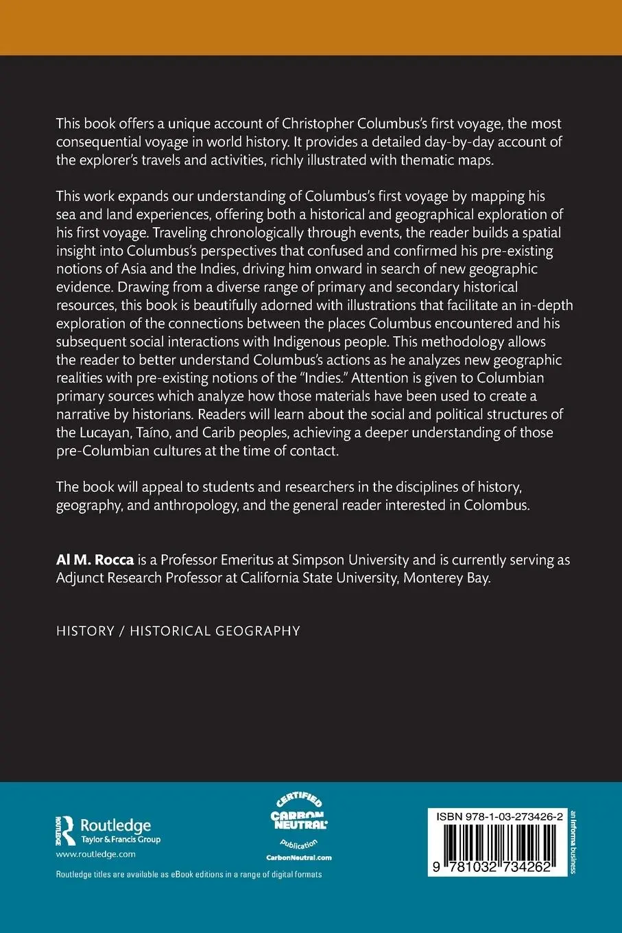 Rückseite: 9781032734262 | A Historical Geography of Christopher Columbus's First Voyage and...