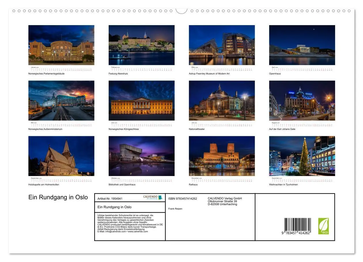 Bild: 9783457414262 | Ein Rundgang in Oslo (hochwertiger Premium Wandkalender 2026 DIN A2...