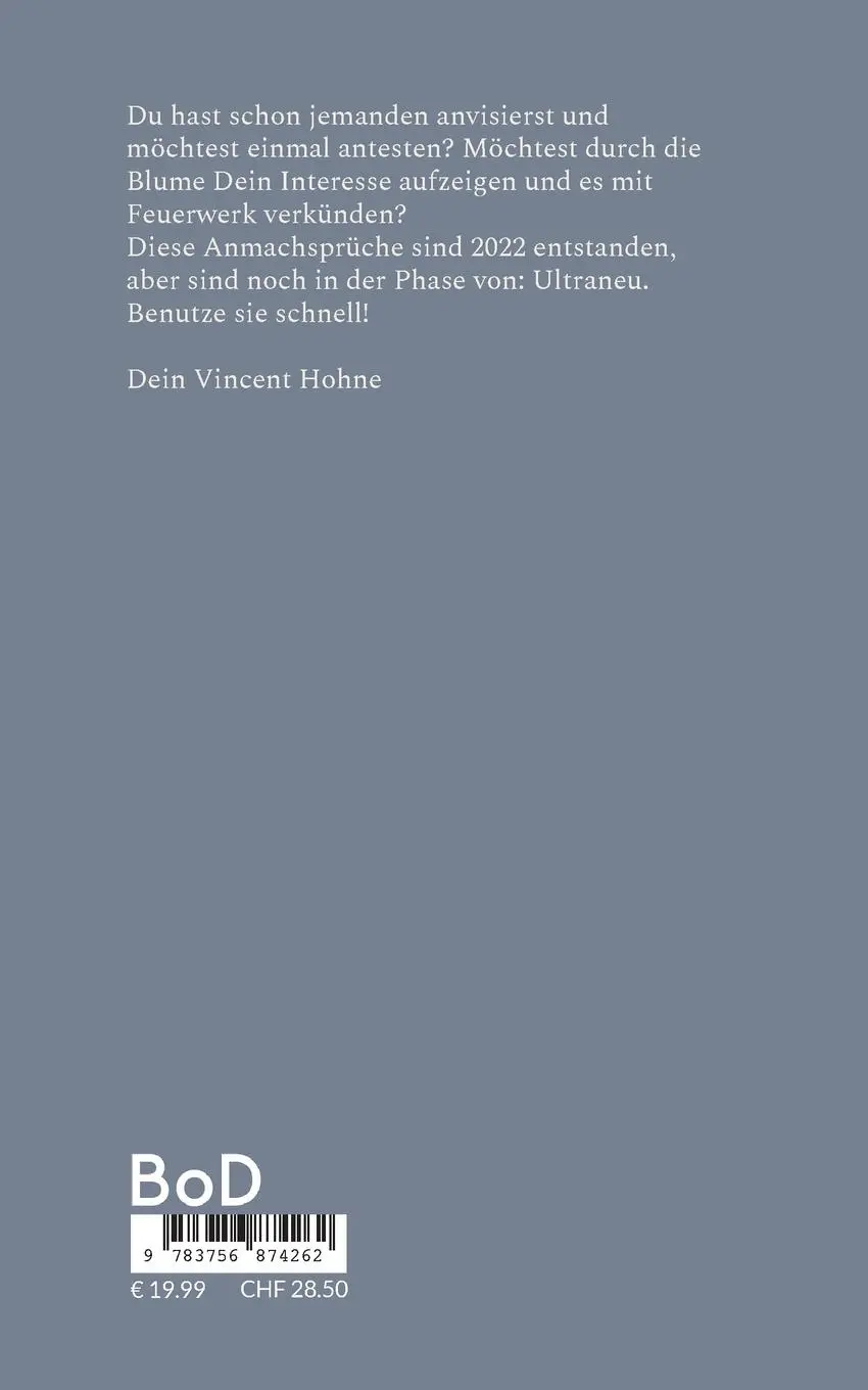 Rückseite: 9783756874262 | Die besten Anmachsprüche 2023 | Disco Straße Schule | Hohne | Buch