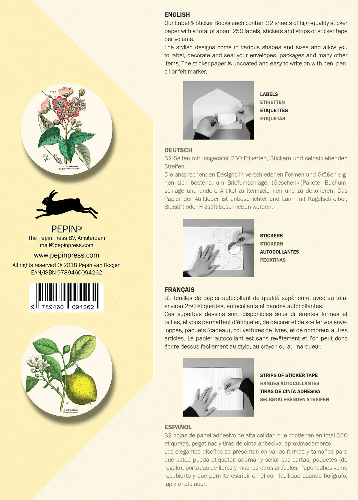Bild: 9789460094262 | Flora - Label, Sticker &amp; Tape Books | Pepin van Roojen | Taschenbuch