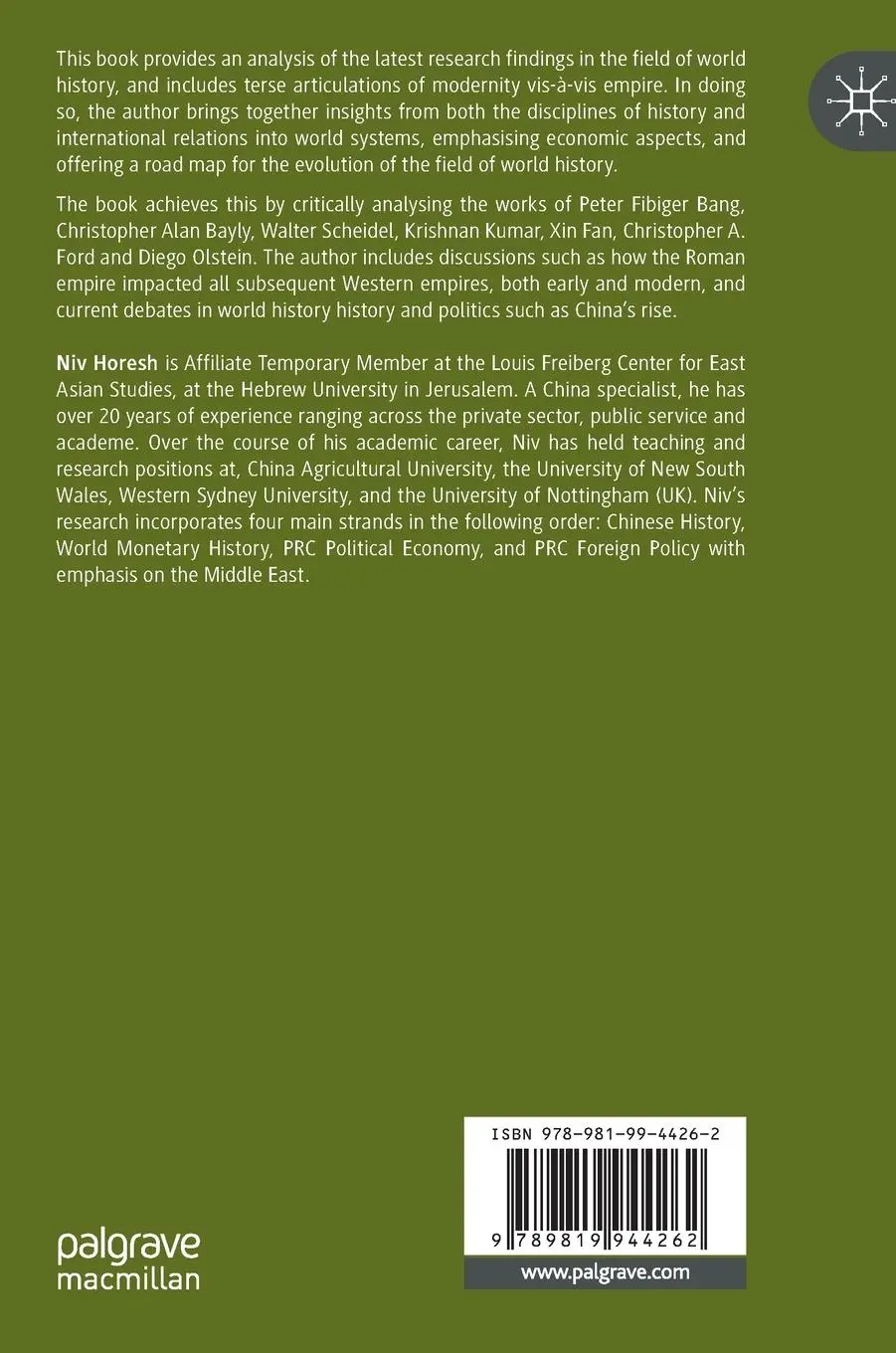 Rückseite: 9789819944262 | Explorations in World History | The Knowing of Globalization | Horesh