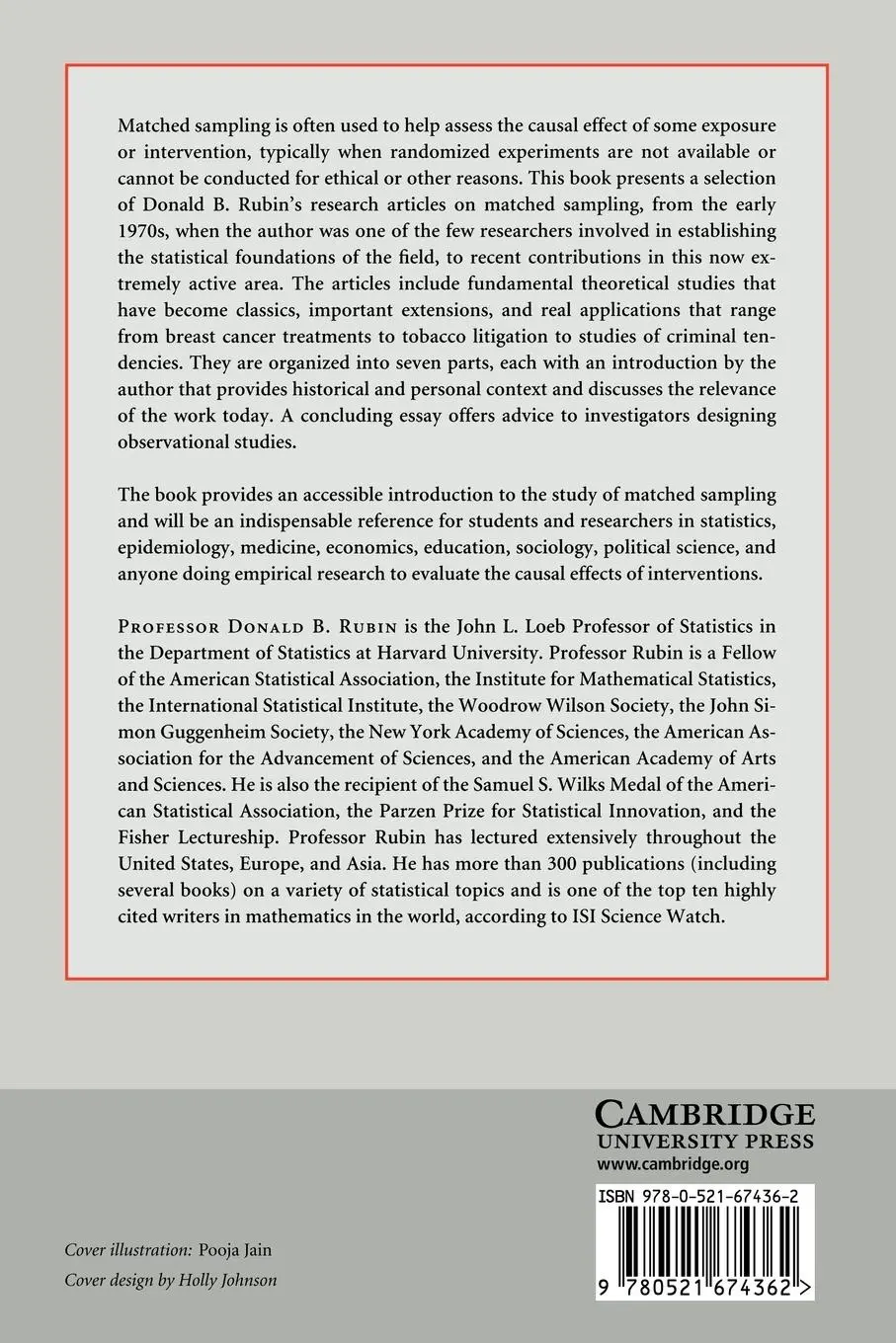 Rückseite: 9780521674362 | Matched Sampling for Causal Effects | Donald B. Rubin | Taschenbuch