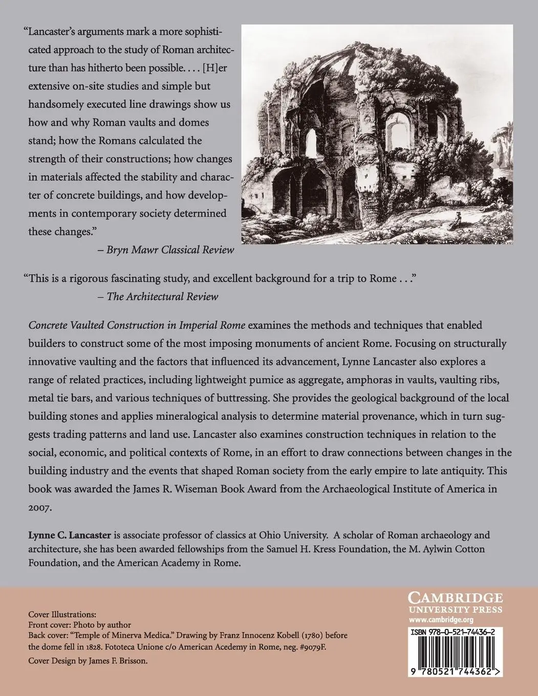 Rückseite: 9780521744362 | Concrete Vaulted Construction in Imperial Rome | Lynn Lancaster | Buch