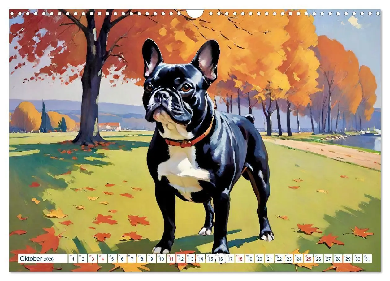 Bild: 9783457264362 | Frenchies (Wandkalender 2026 DIN A3 quer), CALVENDO Monatskalender