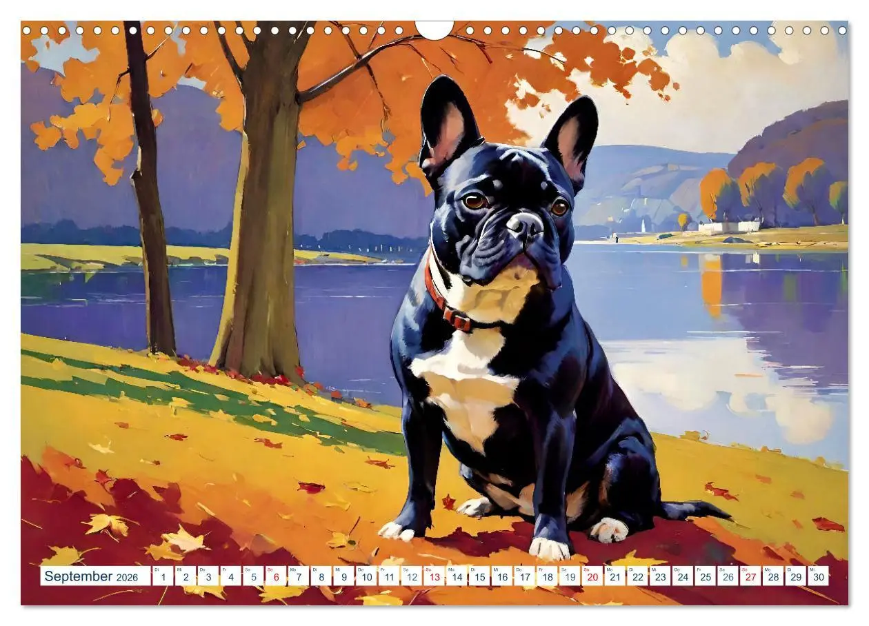 Bild: 9783457264362 | Frenchies (Wandkalender 2026 DIN A3 quer), CALVENDO Monatskalender