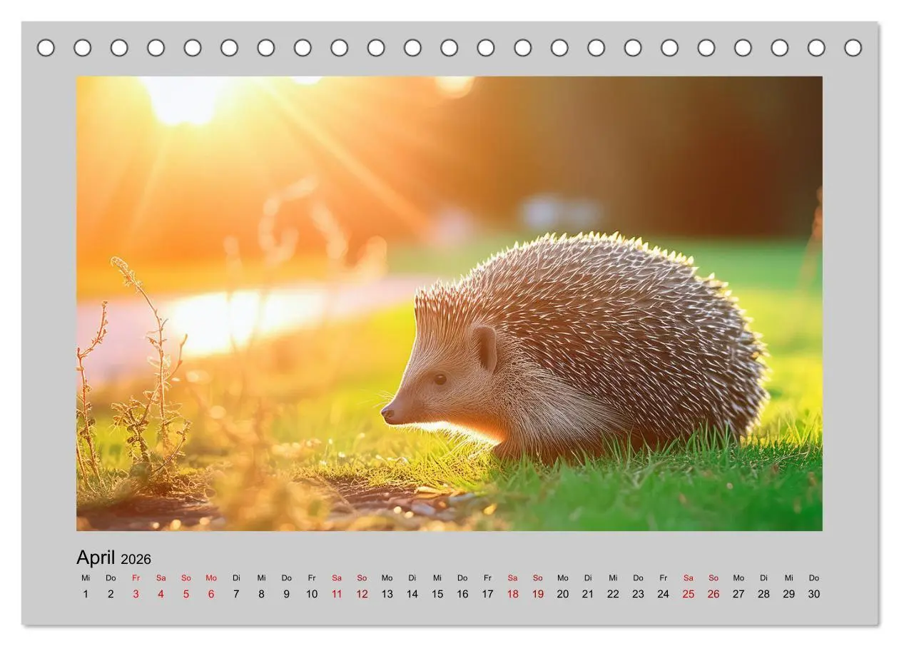 Bild: 9783457404362 | Mein Igel-Kalender (Tischkalender 2026 DIN A5 quer), CALVENDO...