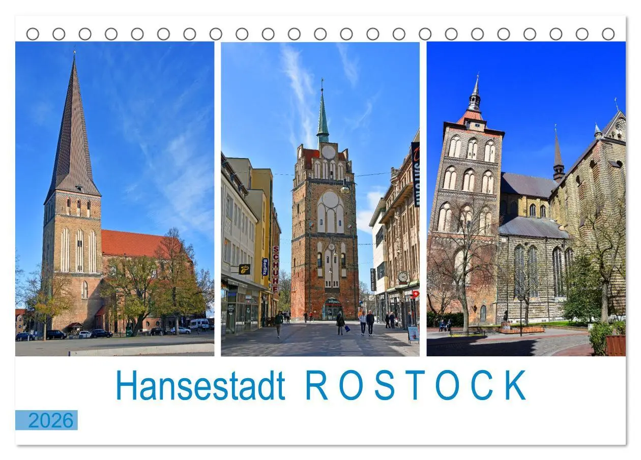 Cover: 9783457644362 | Hansestadt ROSTOCK, das Tor zur Ostsee (Tischkalender 2026 DIN A5...
