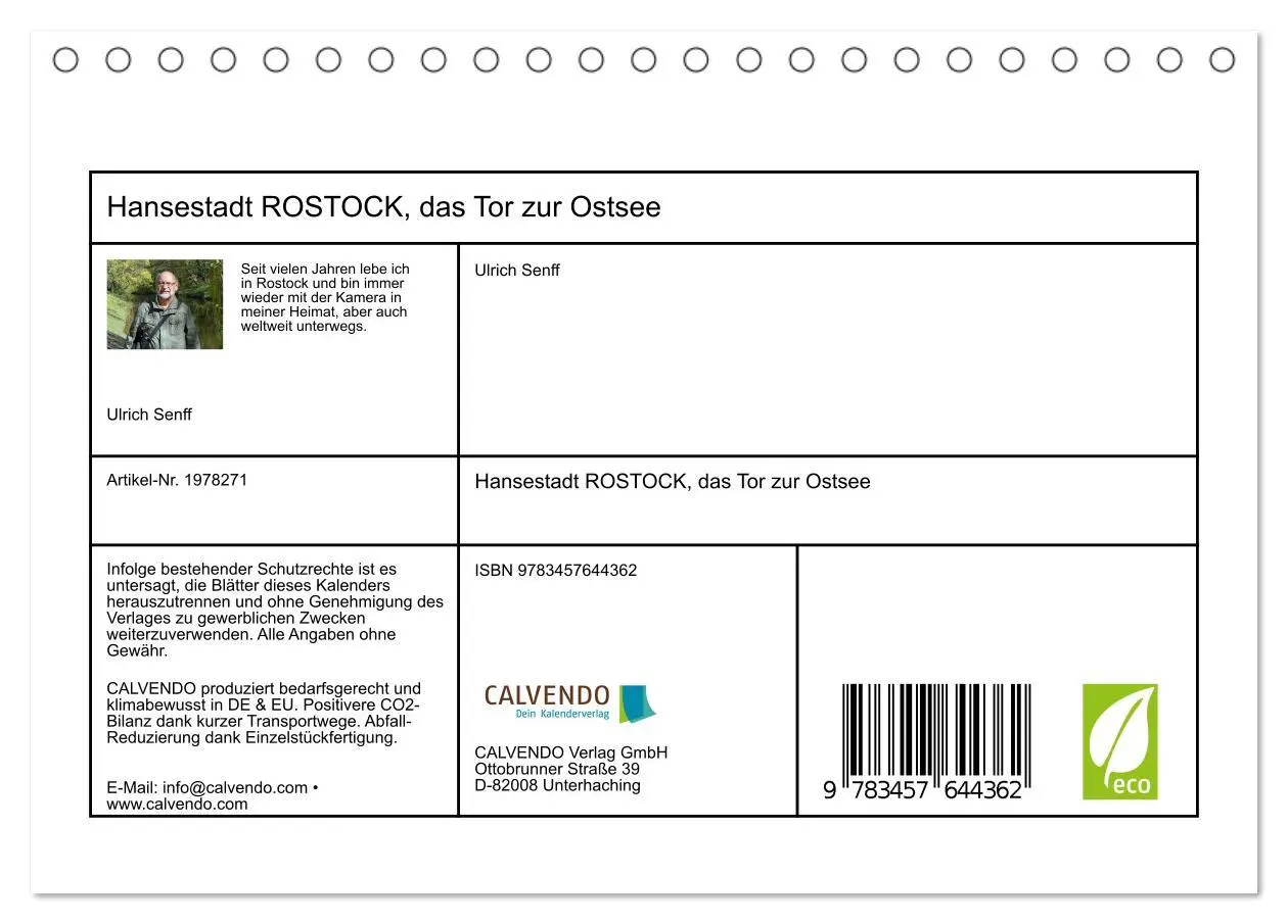Bild: 9783457644362 | Hansestadt ROSTOCK, das Tor zur Ostsee (Tischkalender 2026 DIN A5...