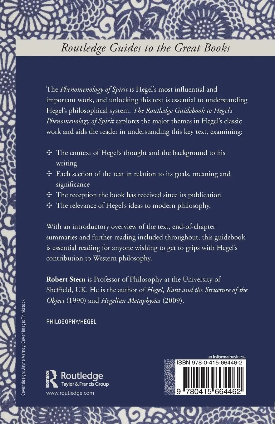 Rückseite: 9780415664462 | The Routledge Guidebook to Hegel's Phenomenology of Spirit | Stern
