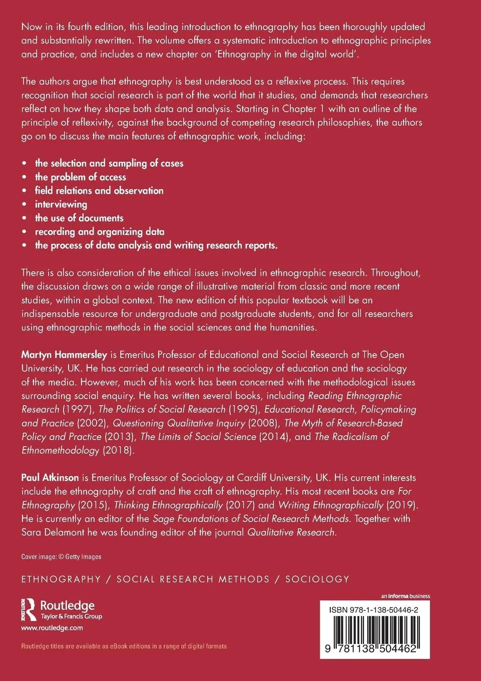 Rückseite: 9781138504462 | Ethnography | Principles in Practice | Martyn Hammersley (u. a.)