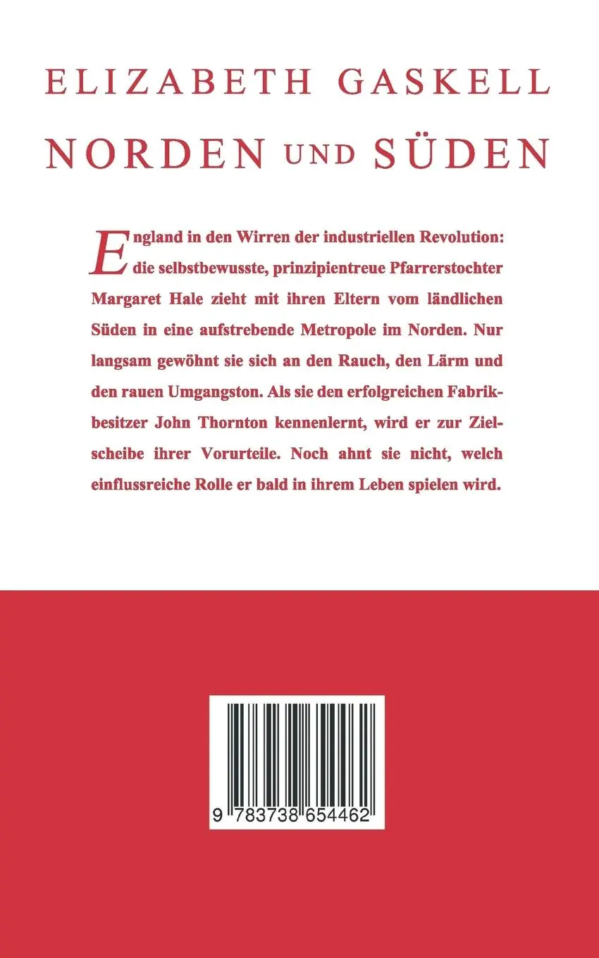 Rückseite: 9783738654462 | Norden und Süden | 2. verbesserte Auflage | Elizabeth Gaskell | Buch