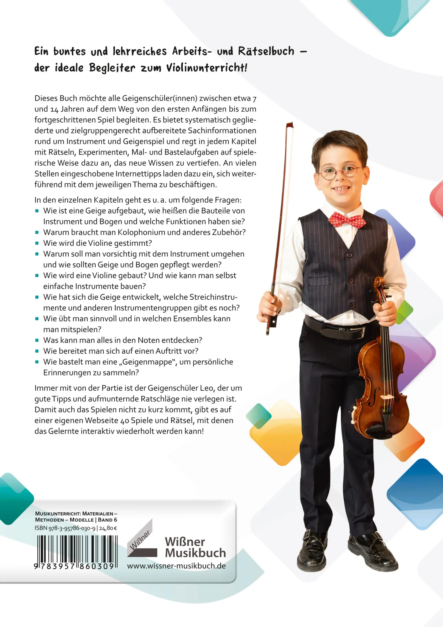 Rückseite: 9783990944462 | Der Violinbegleiter | Wissenswertes, Rätsel, Praktisches | Kraemer