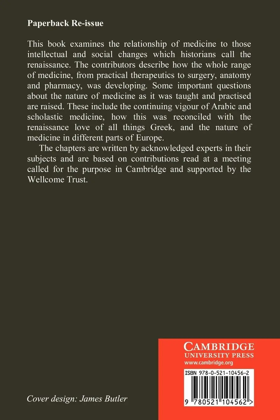 Rückseite: 9780521104562 | The Medical Renaissance of the Sixteenth Century | A. Wear (u. a.)