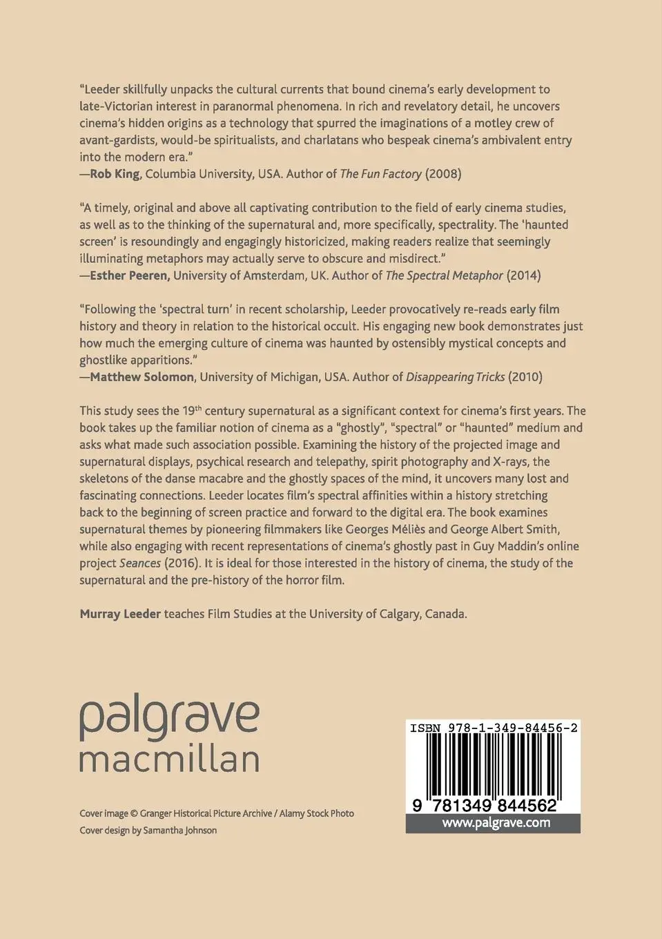 Rückseite: 9781349844562 | The Modern Supernatural and the Beginnings of Cinema | Murray Leeder