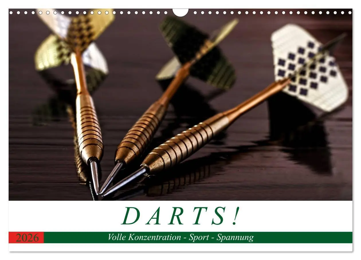 Cover: 9783457934562 | Darts. Konzentration - Sport - Spannung (Wandkalender 2026 DIN A3...