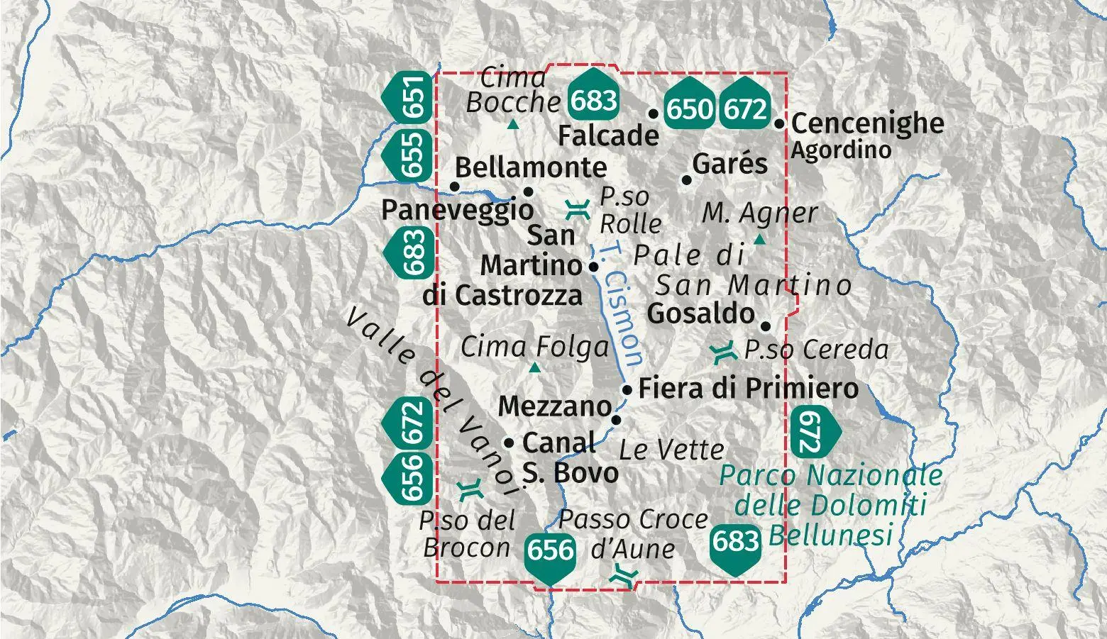 Bild: 9783991544562 | KOMPASS Wanderkarte 653 Pale di San Martino, Primiero San Martino...